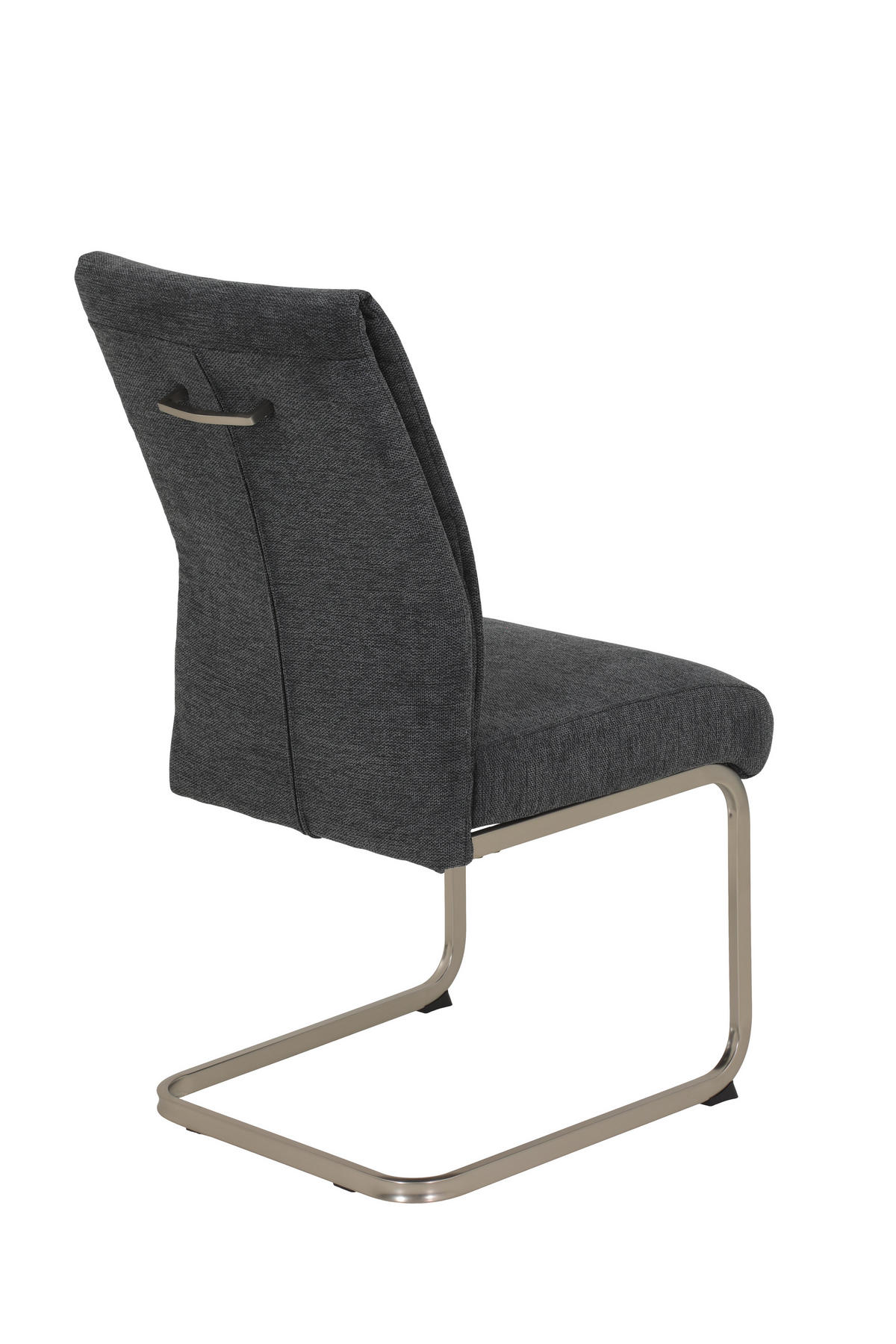 SCHWINGSTUHL-SET 2 Stück  in Stahl Flachgewebe  - Edelstahlfarben/Anthrazit, MODERN, Textil/Metall (50/99/66cm) - MID.YOU