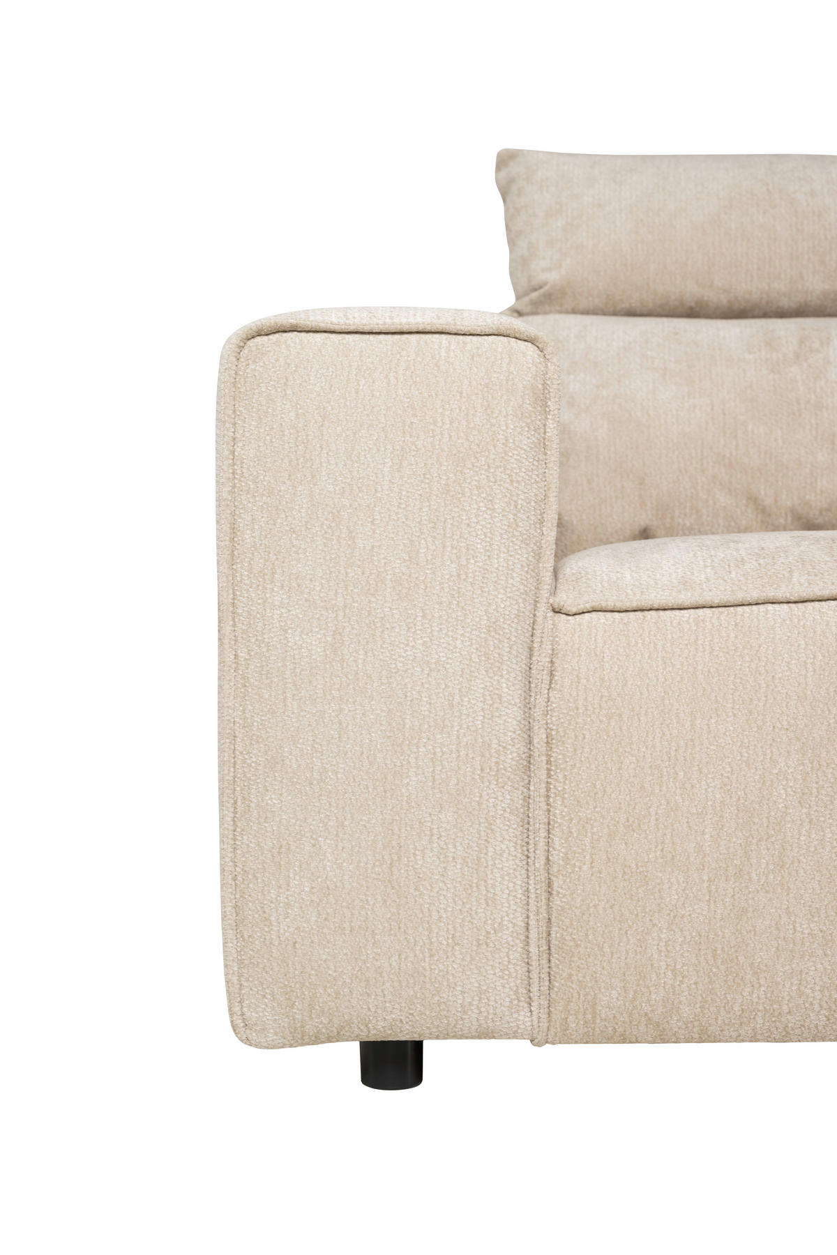 SOFFA i flatväv beige  - beige/svart, Klassisk, metall/trä (408/86/318cm) - Novel
