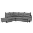 ECKSOFA in Bouclé Hellgrau  - Hellgrau/Schwarz, Design, Textil/Metall (220/250cm) - Xora