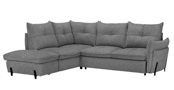 ECKSOFA in Bouclé Hellgrau - Hellgrau/Schwarz, Design, Textil/Metall (220/250cm) - Xora
