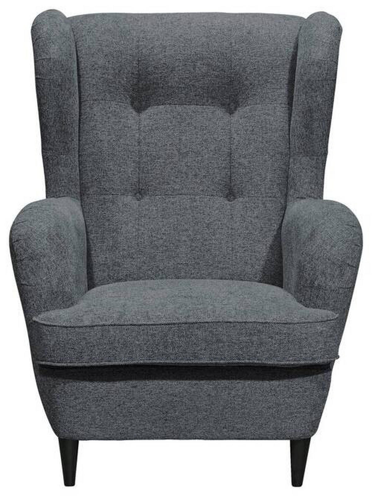 ÖRONLAPPSFÅTÖLJ i vävt tyg antracit, svart  - svart/antracit, Basics, trä/textil (78/102/98cm) - MID.YOU