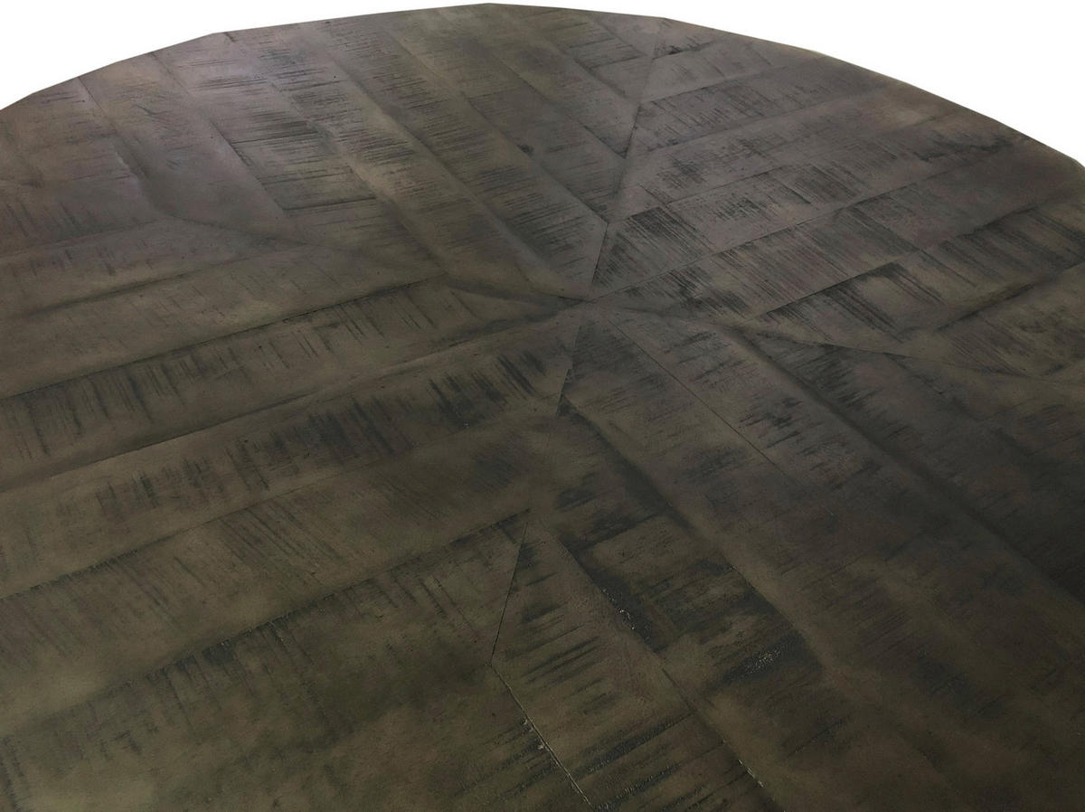 ESSTISCH 120/120/76 cm Echtholz  Holz, Metall rund Grau, Silberfarben  - Silberfarben/Grau, MODERN, Holz/Metall (120/120/76cm) - MID.YOU