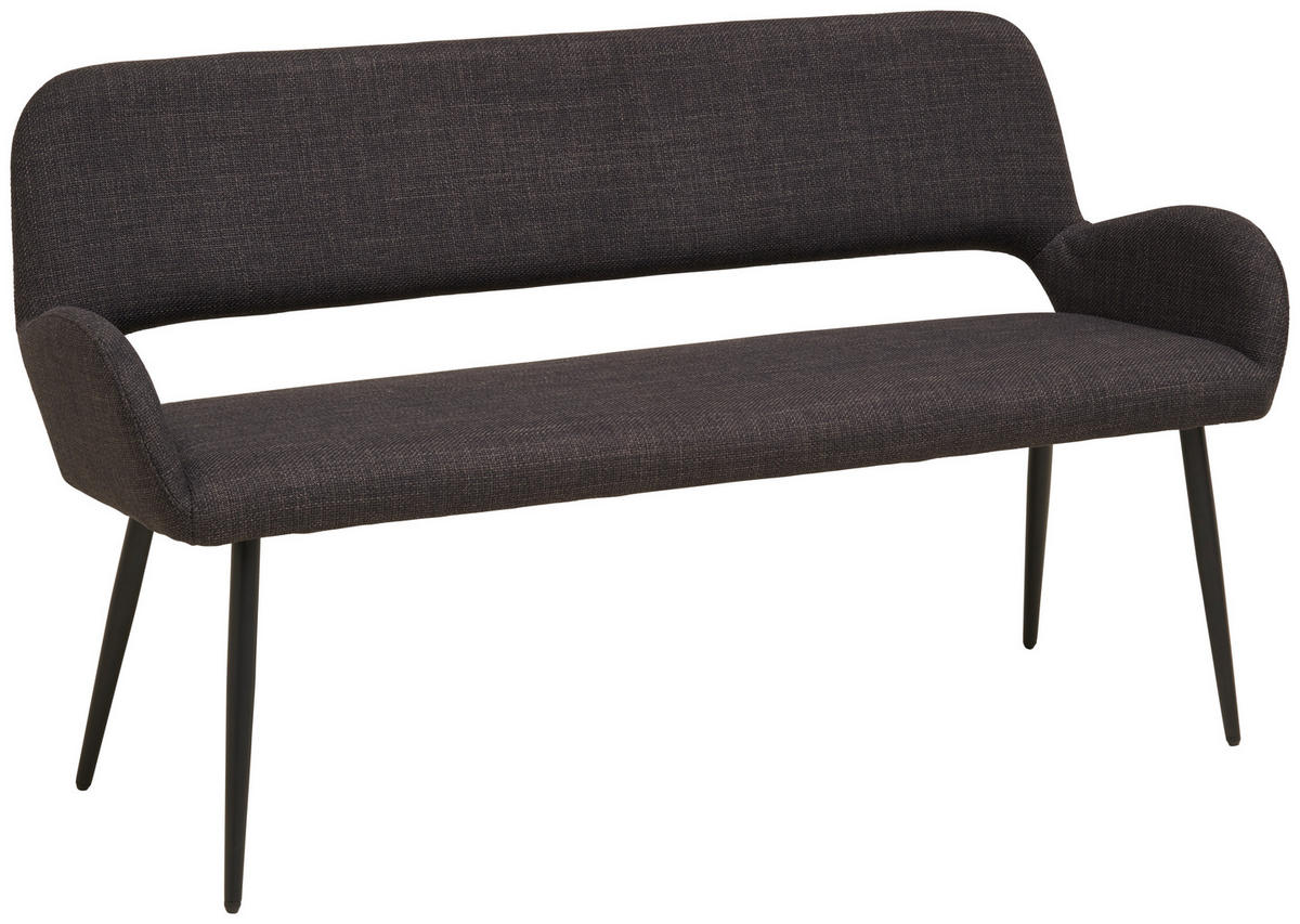 LAVICA, topoľ, čierna - čierna, Lifestyle, kov/drevo (150/83/63cm) - MID.YOU