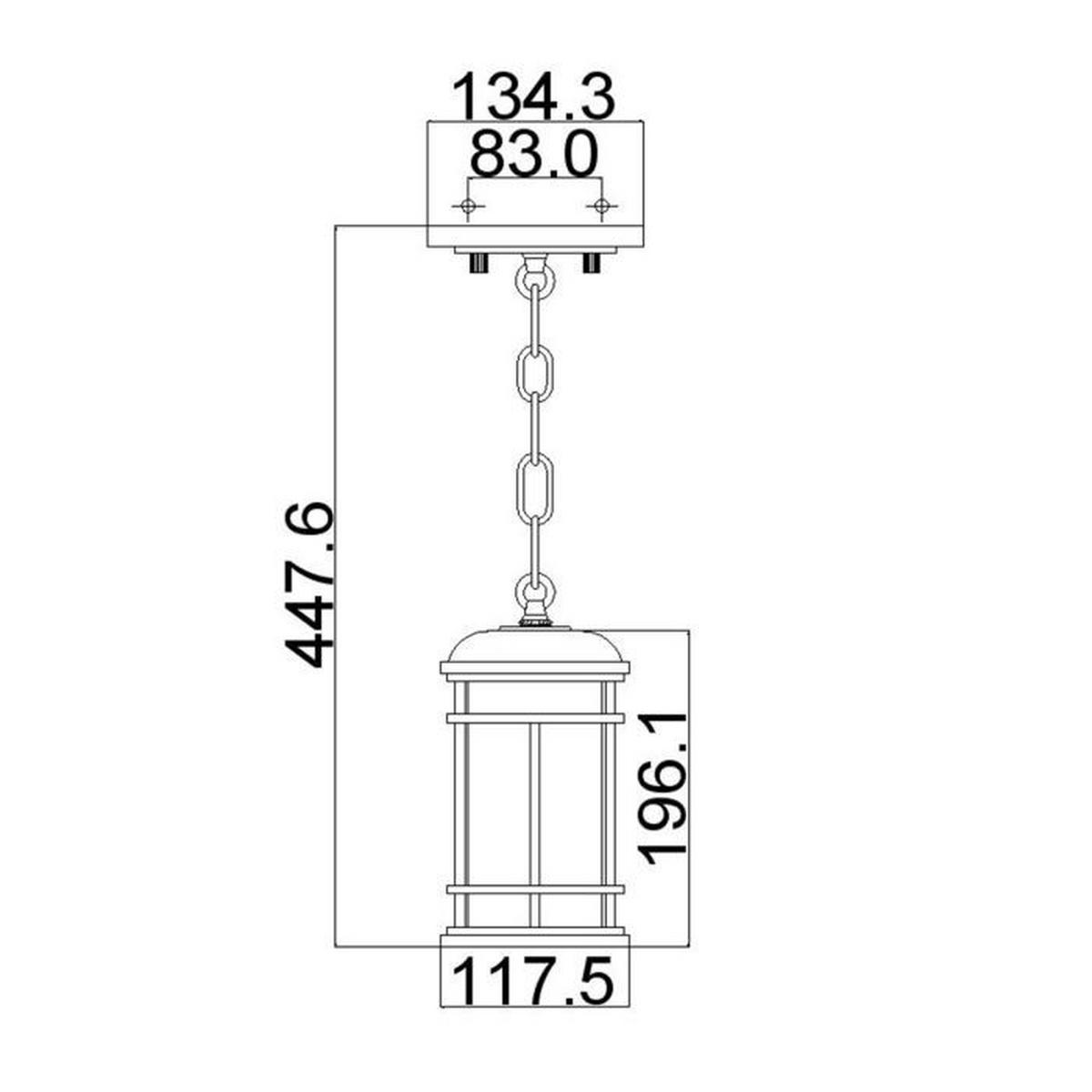 AUSSENHÄNGELEUCHTE Lighthouse 12.1/32.5  cm  - Schwarz, KONVENTIONELL, Glas/Metall (12.1/32.5 cm) - Elstead Lighting