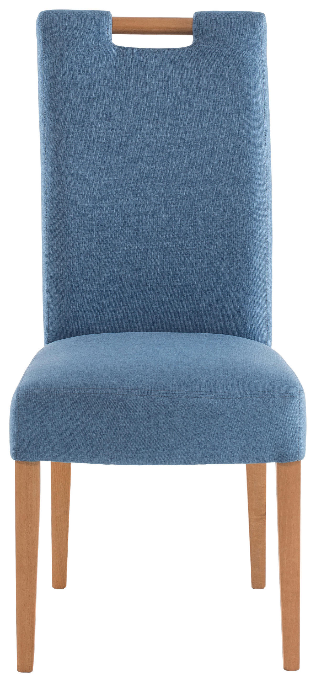 STUHL in Holz, Textil Blau, Buchefarben  - Blau/Buchefarben, KONVENTIONELL, Holz/Textil (47/100/64cm) - Cantus