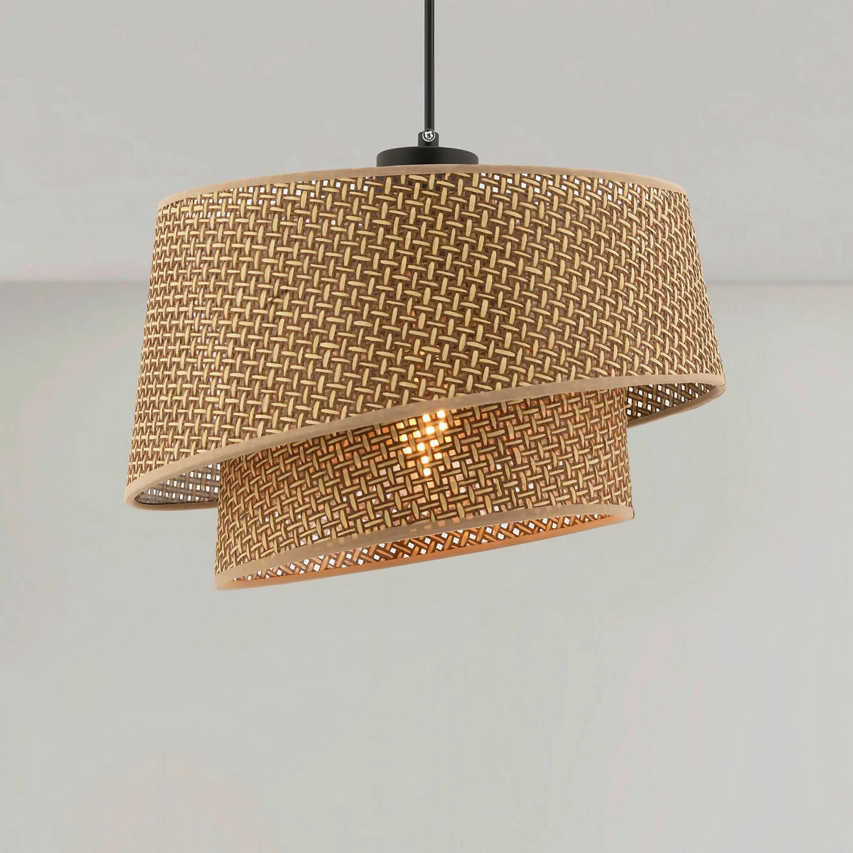 HÄNGELEUCHTE 32/65 cm   - Beige, Design, Textil/Metall (32/65cm) - P & B