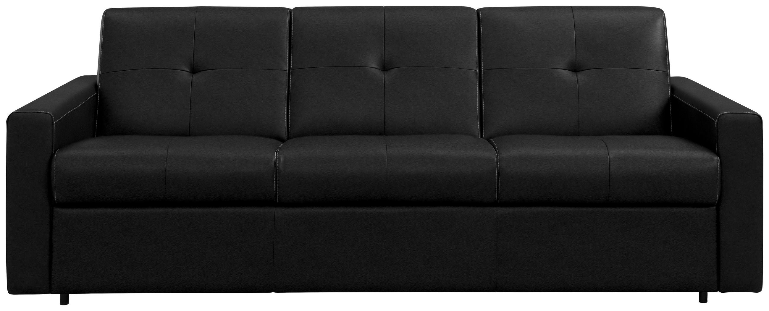 SCHLAFSOFA Schwarz  - Schwarz, Konventionell, Leder/Kunststoff (206/81/96cm) - Novel