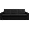 SCHLAFSOFA Bard in Echtleder Schwarz  - Schwarz, KONVENTIONELL, Leder/Kunststoff (206/81/96cm) - Novel