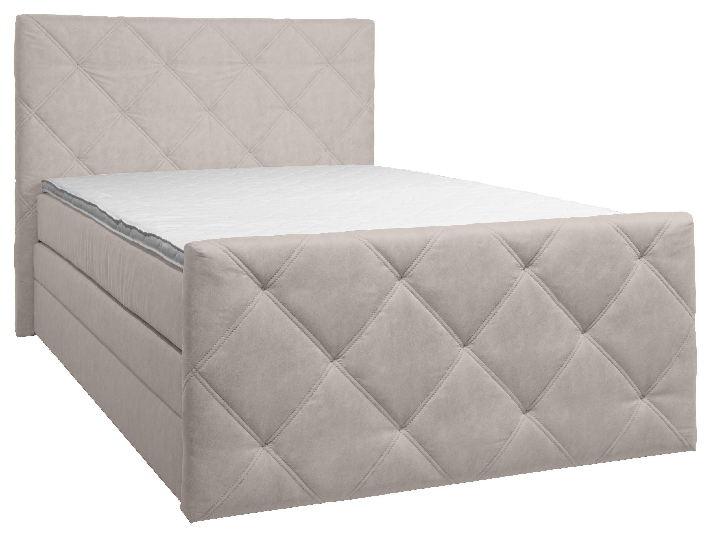 BOXSPRINGBETT 140/200 cm  Grau  - Schwarz/Grau, Konventionell, Kunststoff/Textil (140/200cm) - Ti'me