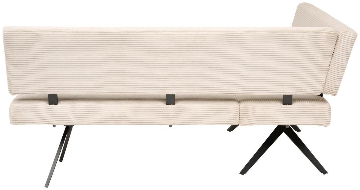ECKBANK 150/190 cm  in Beige  - Beige/Schwarz, KONVENTIONELL, Textil/Metall (150/190cm) - MID.YOU