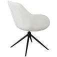 ARMLEHNSTUHL  in Eisen Leinenoptik  - Creme/Schwarz, Design, Textil/Metall (64/84/61cm) - Novel