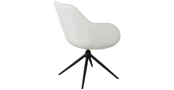 ARMLEHNSTUHL in Eisen Leinenoptik - Creme/Schwarz, Design, Textil/Metall (64/84/61cm) - Novel