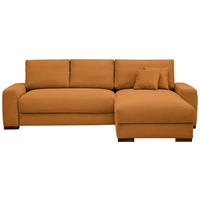 ECKSOFA Cord Currygelb  - Currygelb/Schwarz, Design, Holz/Textil (264/184cm) - Stylife