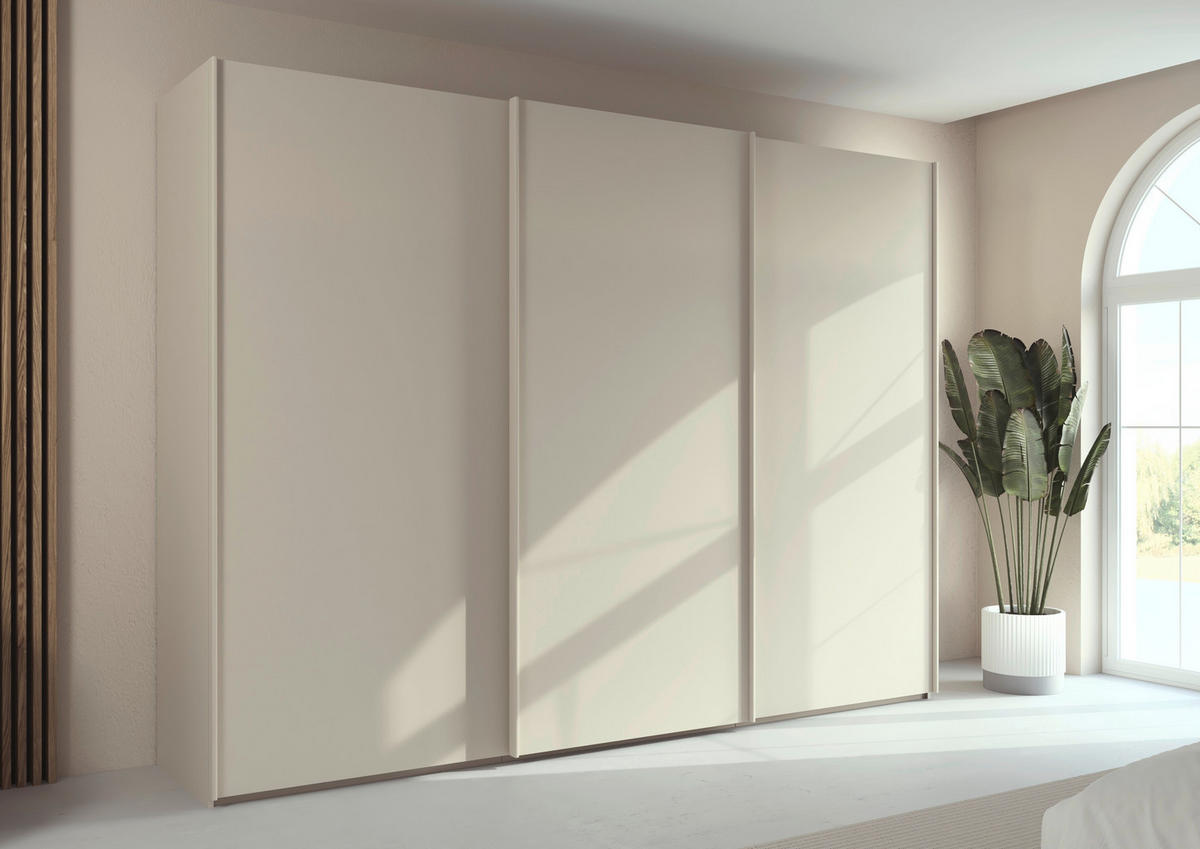 SCHWEBETÜRENSCHRANK 301/223/69 cm,  in Champagner, 3 Tür(en)  - Champagner, Basics, Holzwerkstoff/Metall (301/223/69cm) - Rauch Möbel