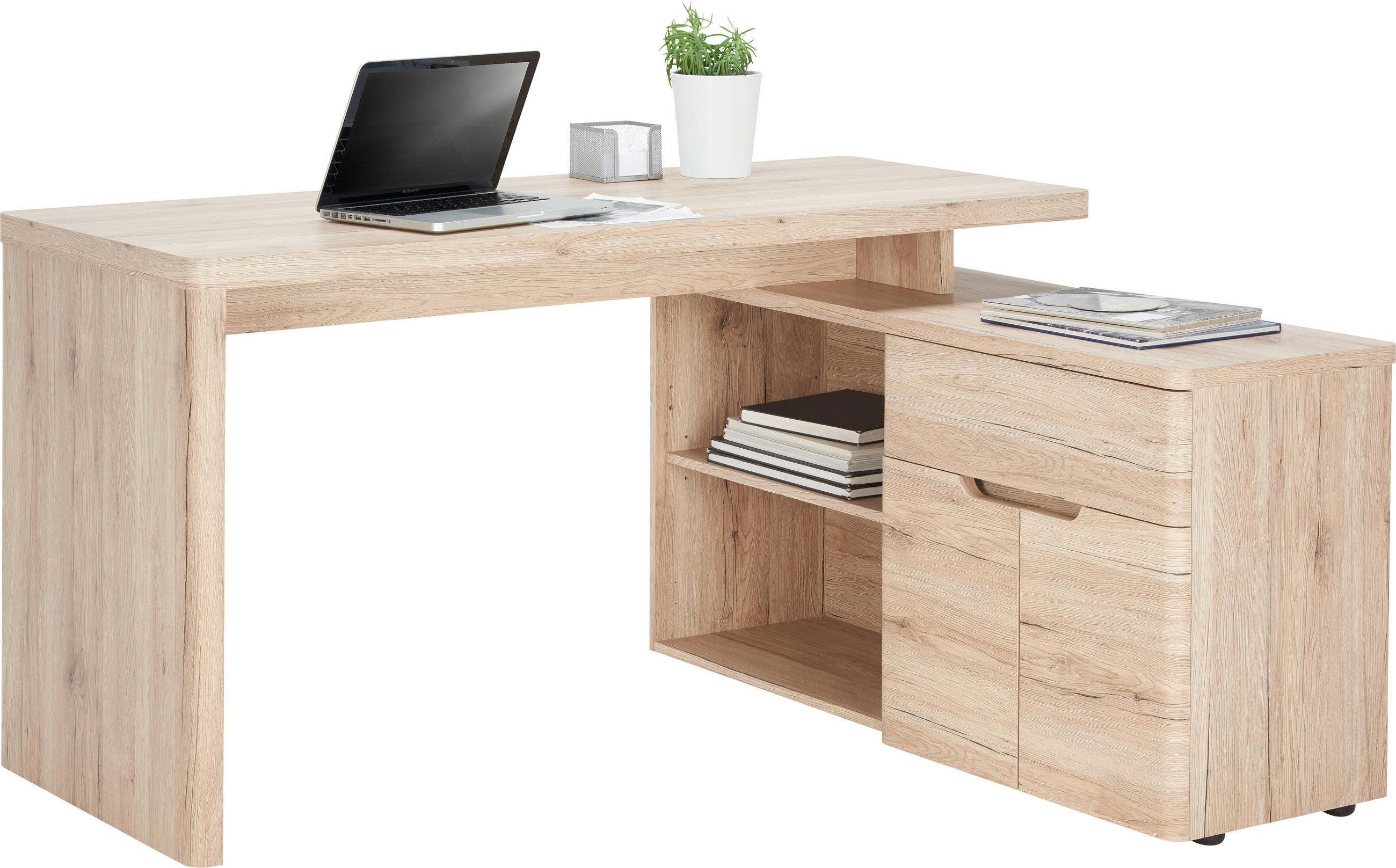 XXXLutz Eckschreibtisch Eiche San Remo 117.5x77x140 cm