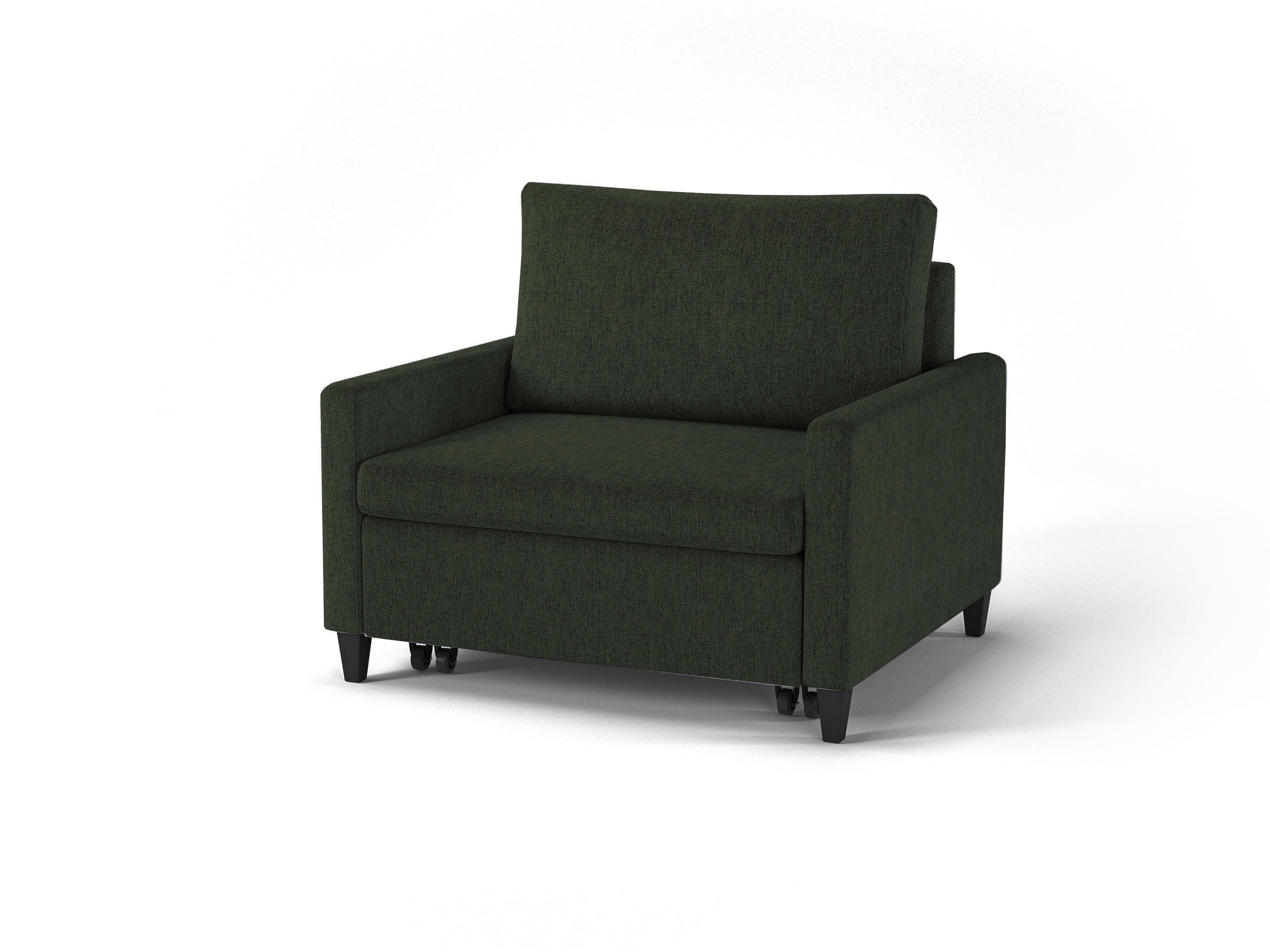 SCHLAFSESSEL SYDNEY  mit Flachgewebe Dunkelgrün  - Dunkelgrün/Schwarz, Design, Holz/Textil (95cm) - MID.YOU