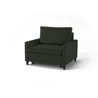 SCHLAFSESSEL SYDNEY  mit Flachgewebe Dunkelgrün  - Dunkelgrün/Schwarz, Design, Holz/Textil (95cm) - MID.YOU