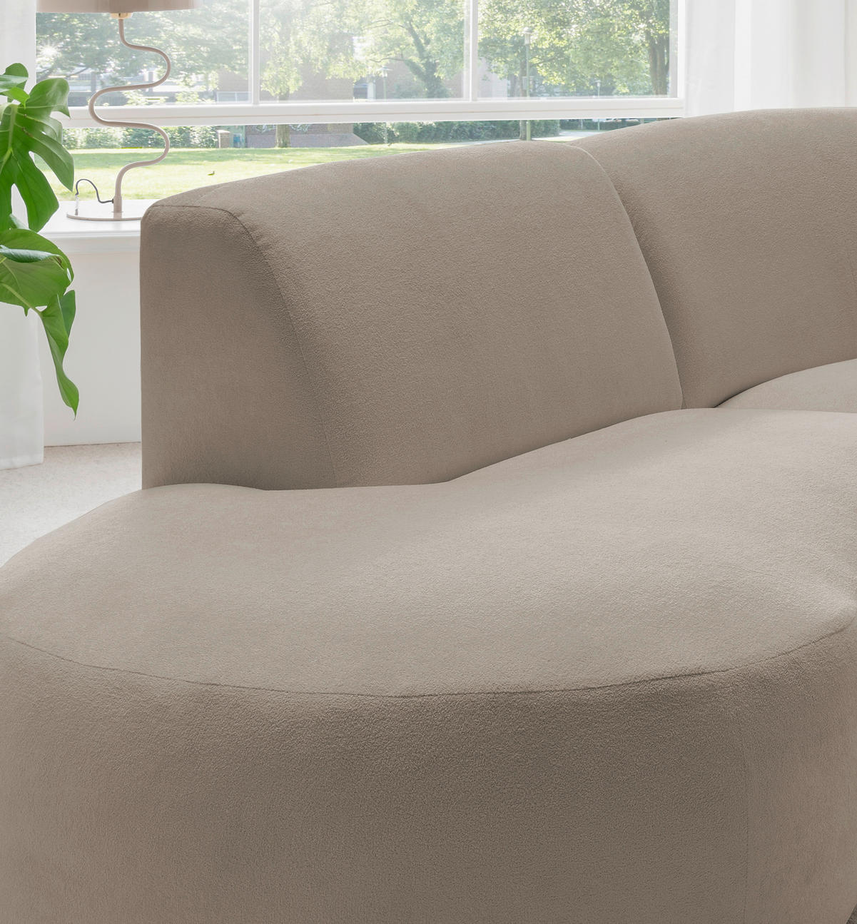 ECKSOFA in Mikrofaser Taupe  - Taupe/Schwarz, Modern, Kunststoff/Textil (182/276cm) - Livetastic