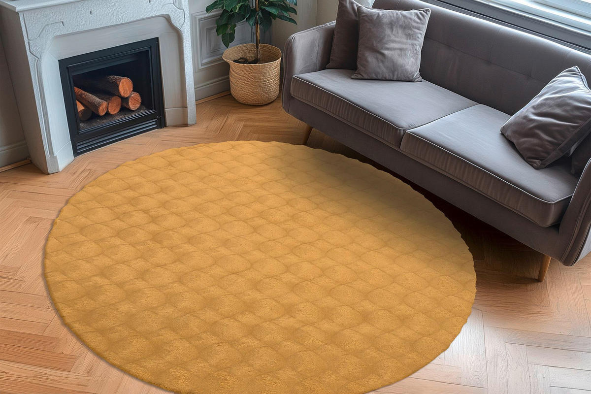 HOCHFLORTEPPICH 200 cm My Diamond Cut Gelb  - Gelb, Design, Textil (200cm) - Obsession