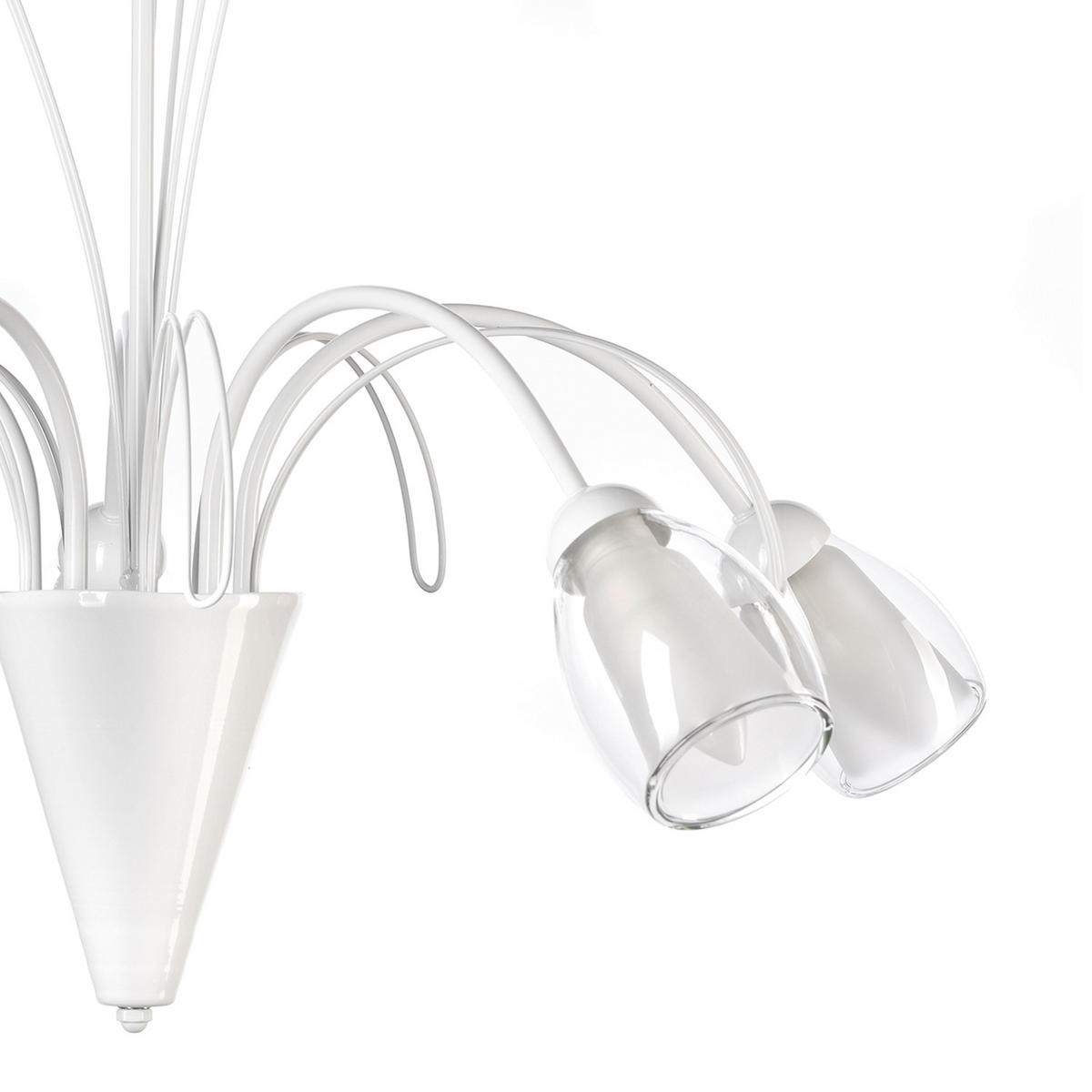 KRONLEUCHTER 70/70/100 cm   - Weiß, KONVENTIONELL, Glas/Metall (70/70/100cm)