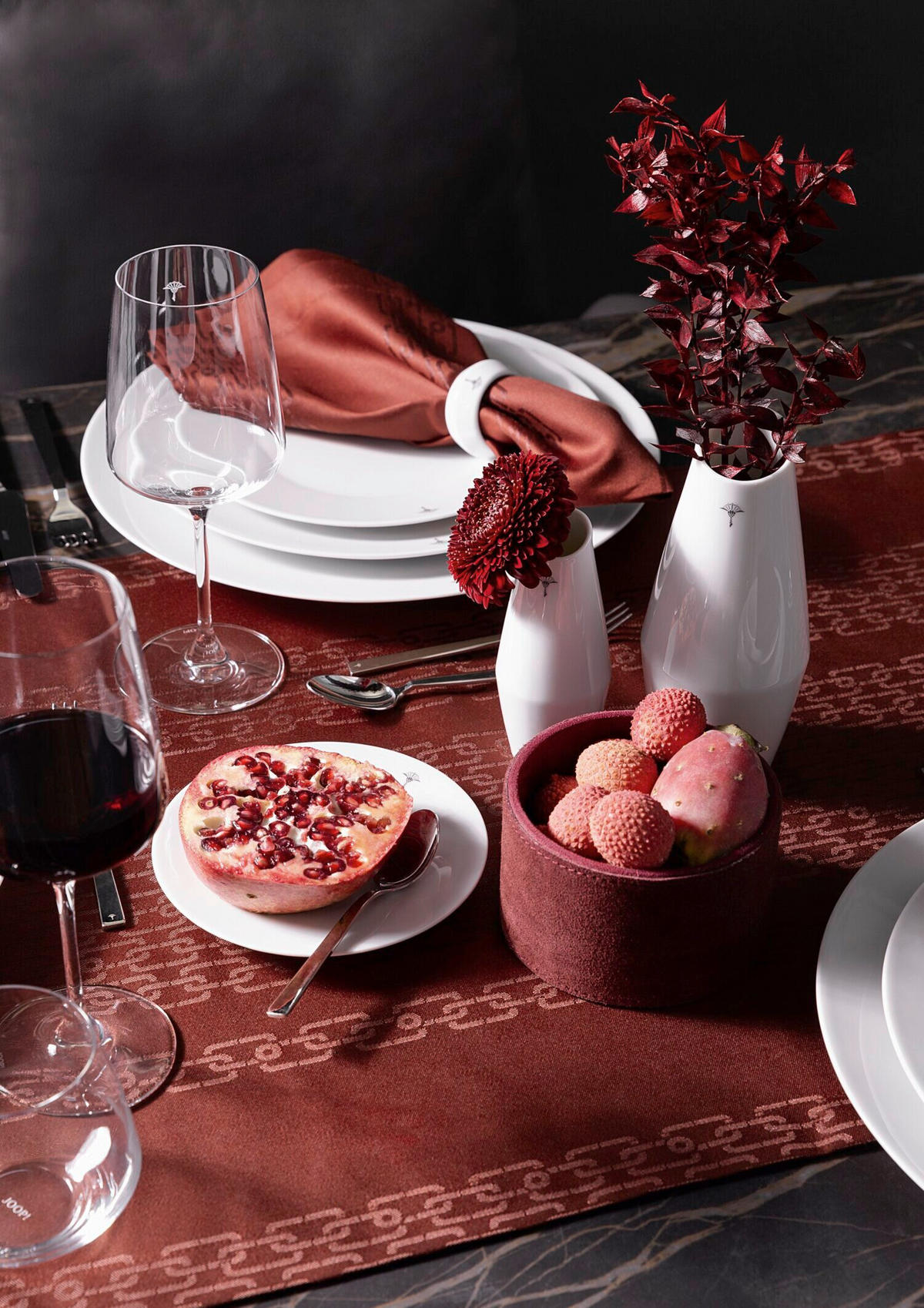 Serviette 2er-Set 50/50 cm   - Rotbraun/Rot, Basics, Textil (50/50cm) - Joop!