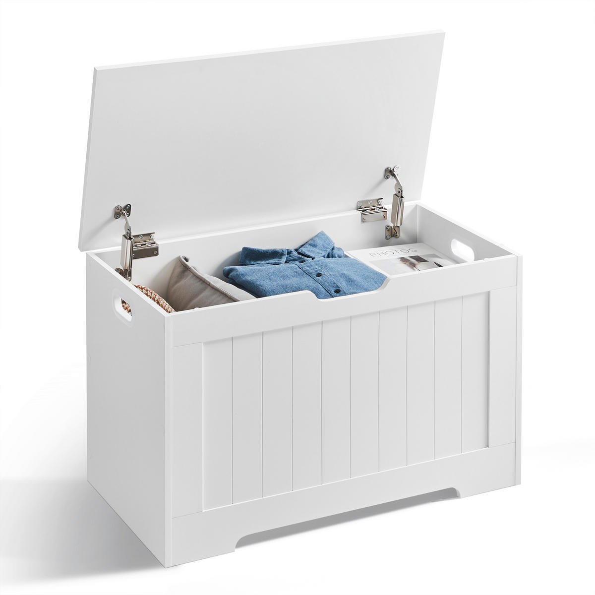 TRUHE in 76/48/40 cm  - Weiß, Trend, Holzwerkstoff (76/48/40cm) - Boxxx