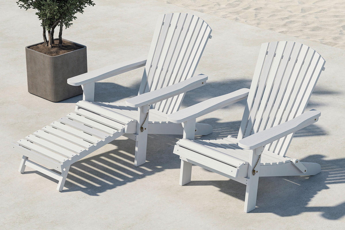 SONNENLIEGE 74/88/95 cm  - Weiß, MODERN, Holz (74/88/95cm) - Gardenson