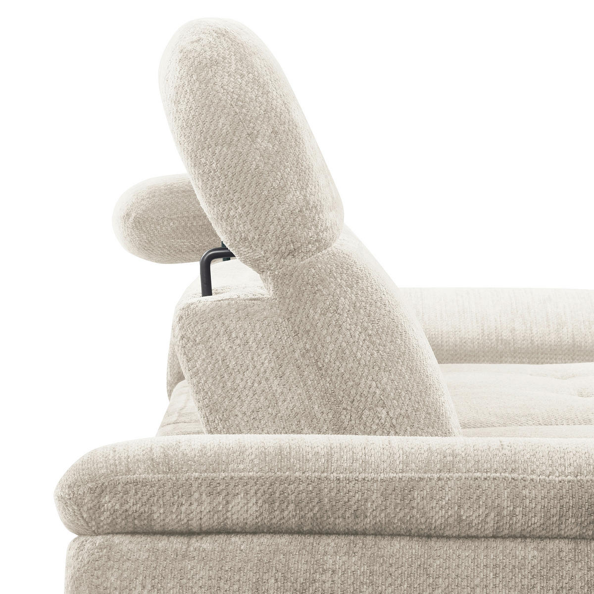 ECKSOFA   - Weiss/Schwarz, Design, Textil/Metall (268/195cm) - Livetastic