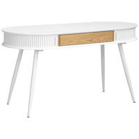 PSACÍ STŮL, bílá, barvy dubu, 140/76/60 cm - bílá/barvy dubu, Lifestyle, kov/kompozitní dřevo (140/76/60cm) - MID.YOU
