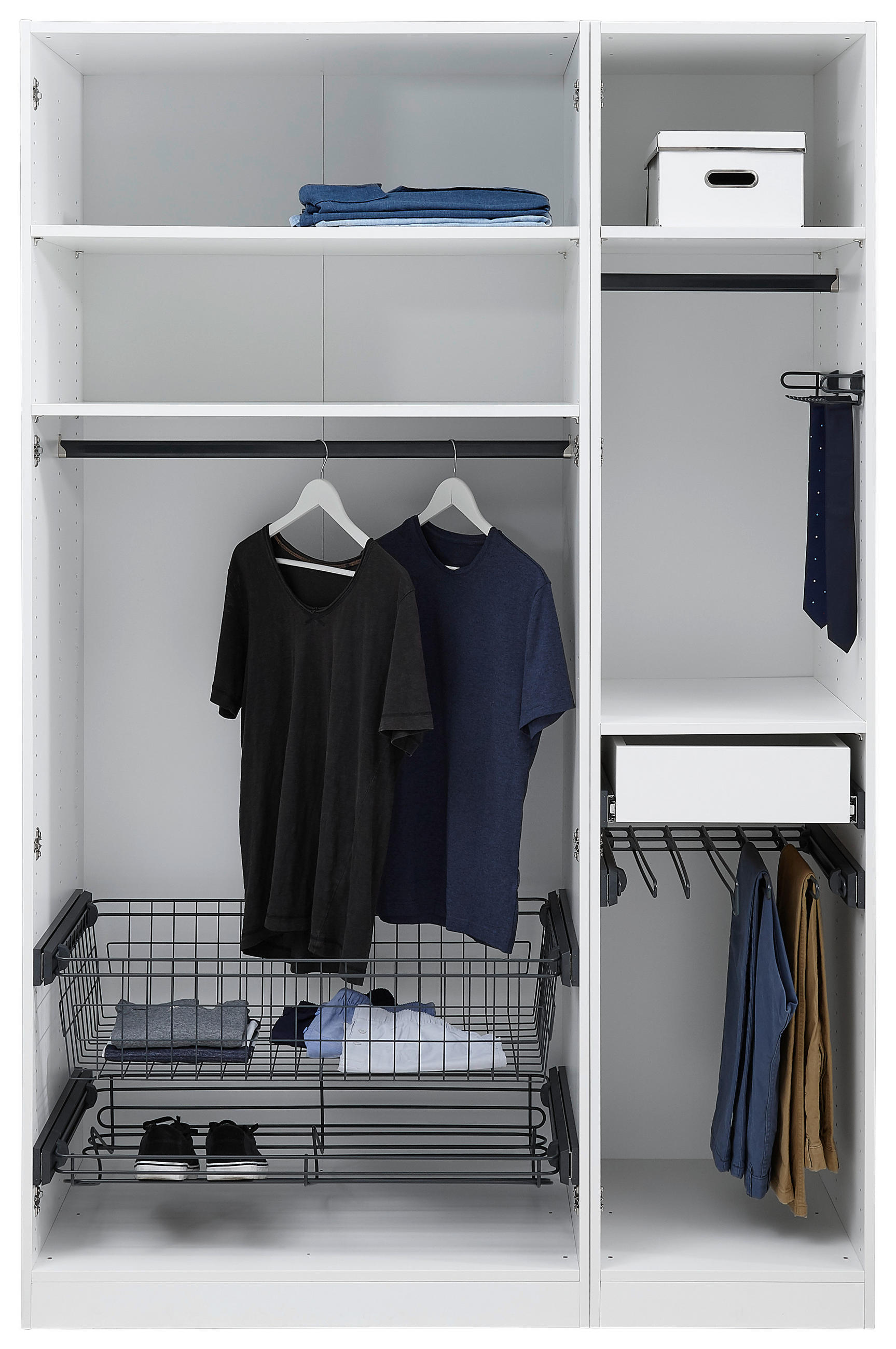 Offener Kleiderschrank 136,7 Cm Unit Weiß