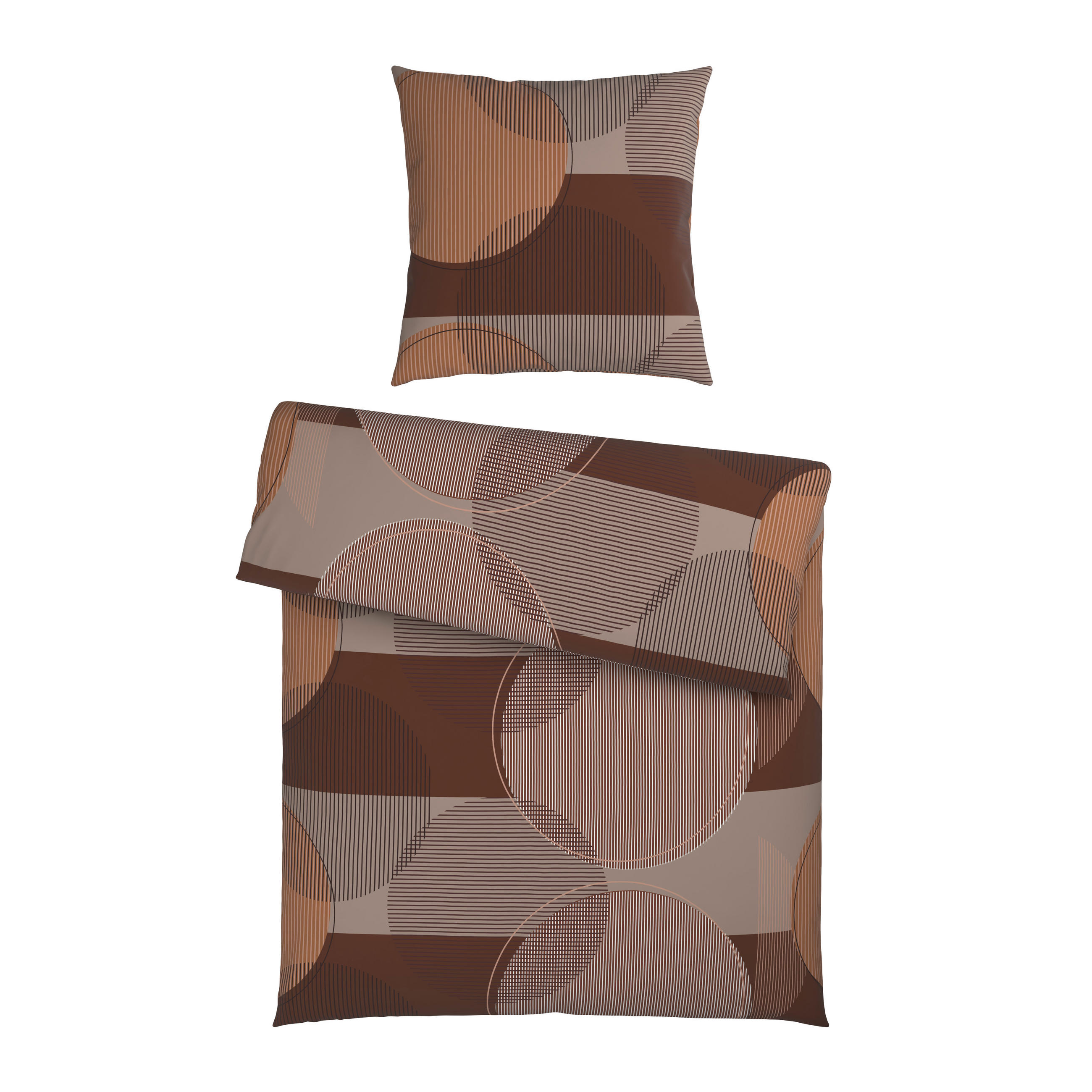 BETTWÄSCHE 2-teilig Flanell 155/220 cm  - Braun, Textil (155/220cm) - Novel