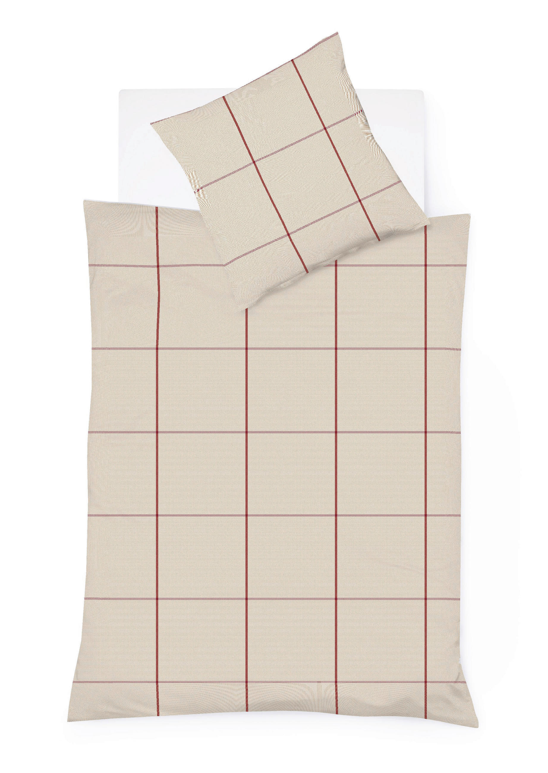 BETTWÄSCHE Lech Flanell 135/200 cm  - Rot/Naturfarben, Design, Textil (135/200cm) - Fleuresse