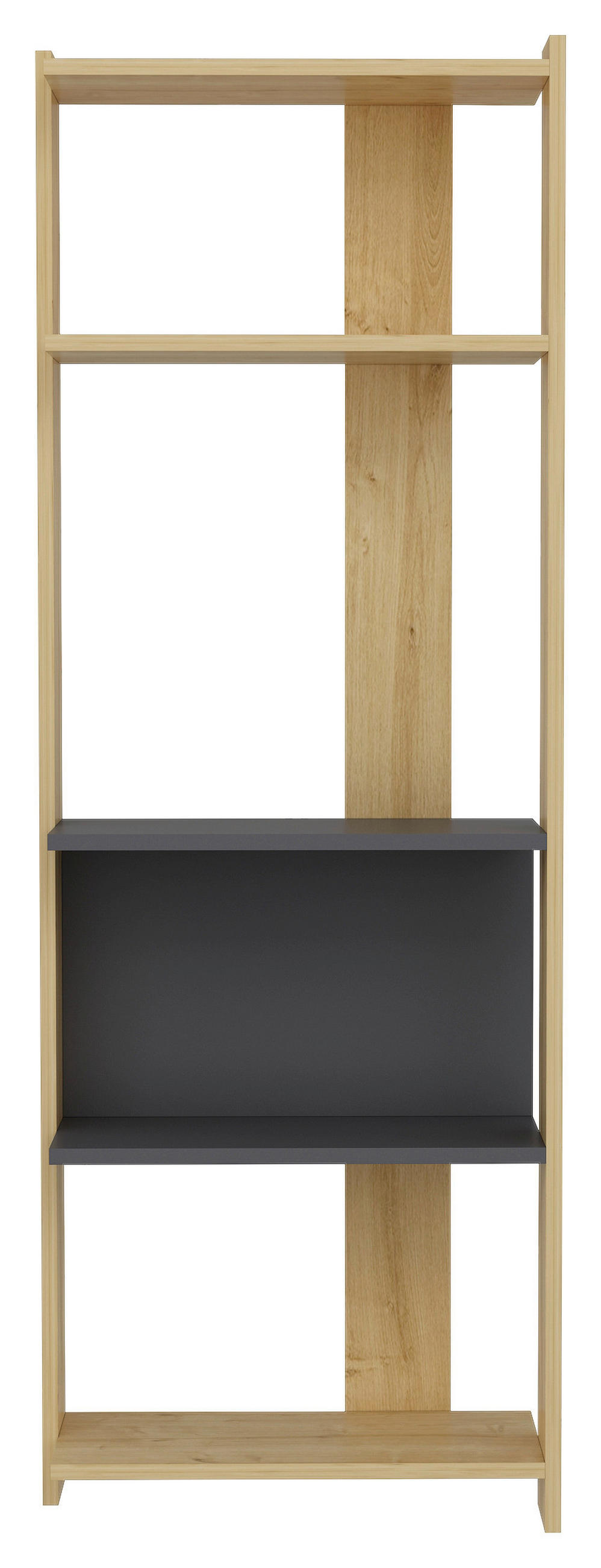 HYLLA i 58,6/165/26,8 cm antracit, ekfärgad  - antracit/ekfärgad, Design, trämaterial (58,6/165/26,8cm) - MID.YOU