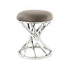HOCKER in Metall, Textil Grau, Silberfarben  - Silberfarben/Grau, Trend, Textil/Metall (40/49/40cm) - Kayoom