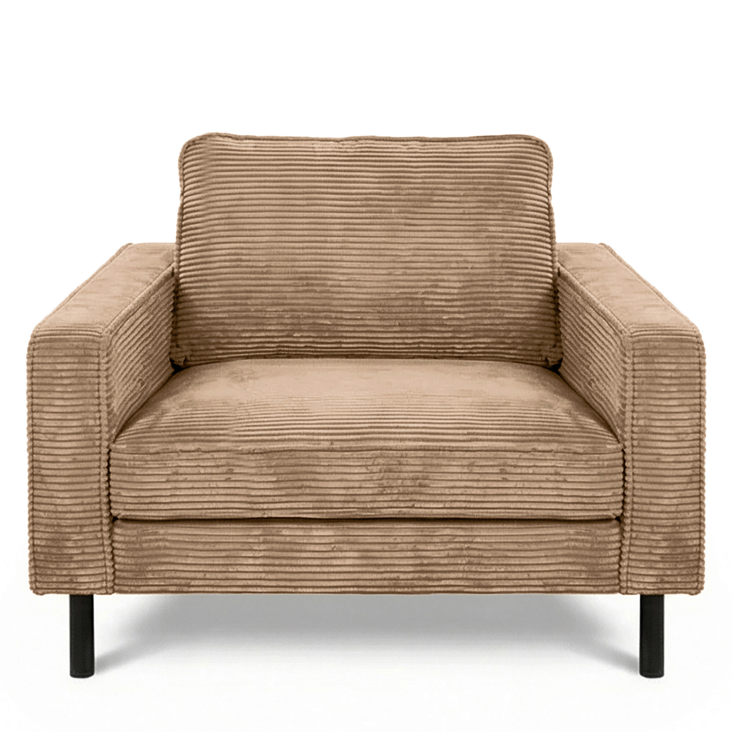 SESSEL Cord Hellbraun  - Hellbraun/Schwarz, Design, Textil/Metall (88/85/92cm) - Livetastic