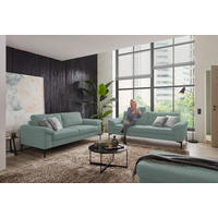 2,5-SITZER in Flachgewebe Salbeigrün  - Salbeigrün/Schwarz, Design, Textil/Metall (206/86/97cm) - Pure Home Lifestyle