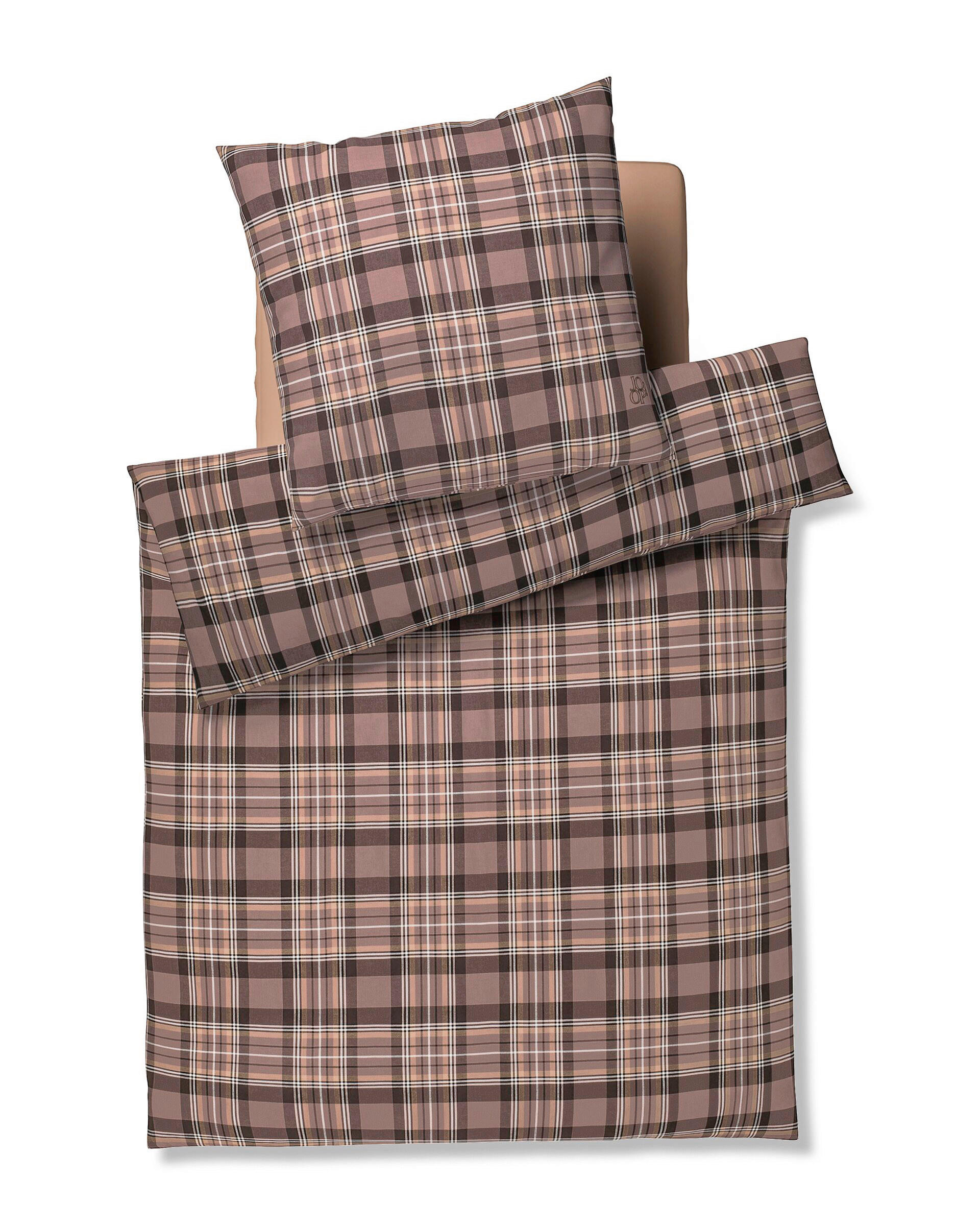 WENDEBETTWÄSCHE Soft Frames Flanell 155/220 cm  - Braun, Design, Textil (155/220cm) - Joop!