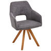 ARMLEHNSTUHL  in Webstoff  - Eichefarben/Anthrazit, Design, Holz/Textil (57/84/57cm) - Voleo