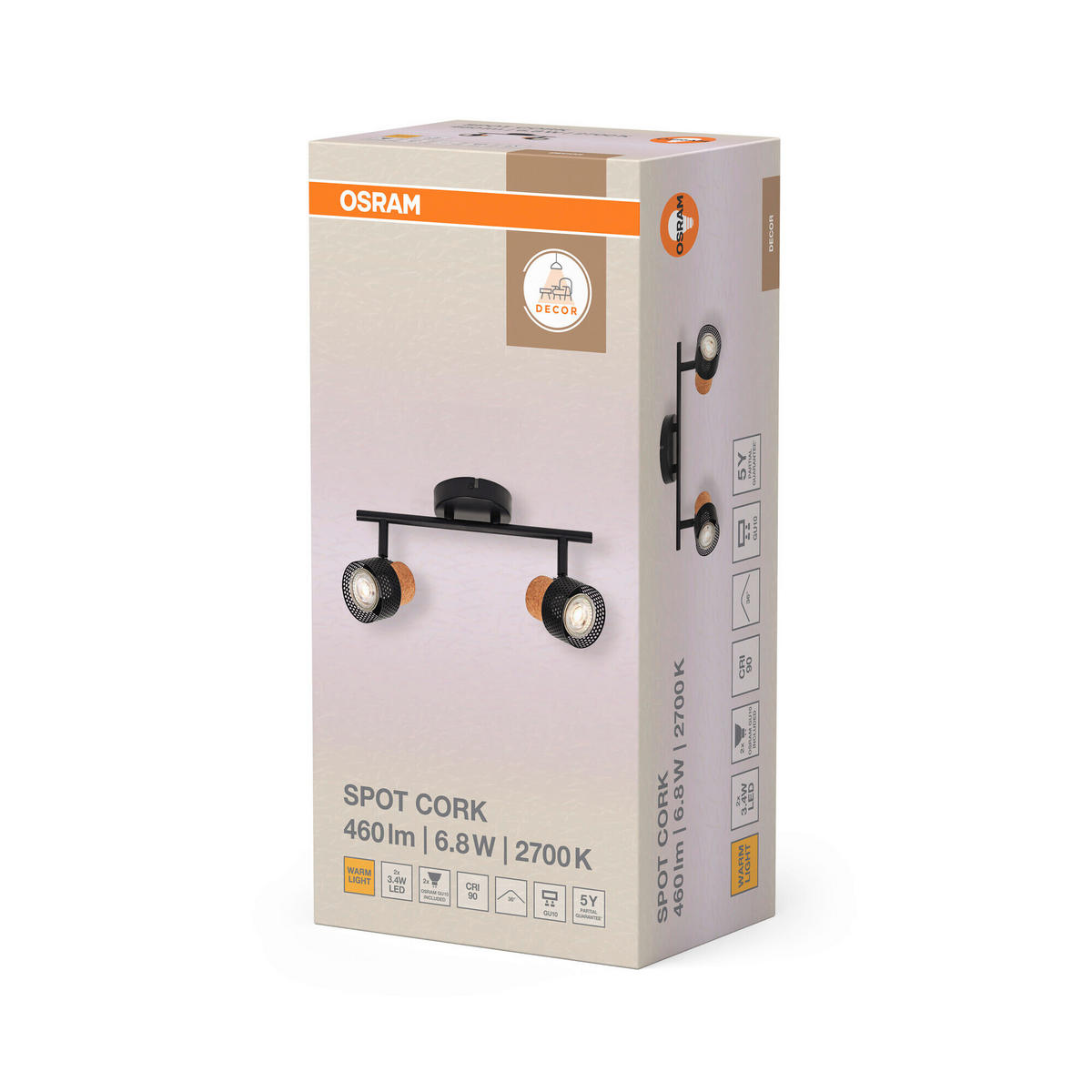 LED-STRAHLER 33,8/10/13,6 cm   - Schwarz, Basics, Holz/Metall (33,8/10/13,6cm) - Osram