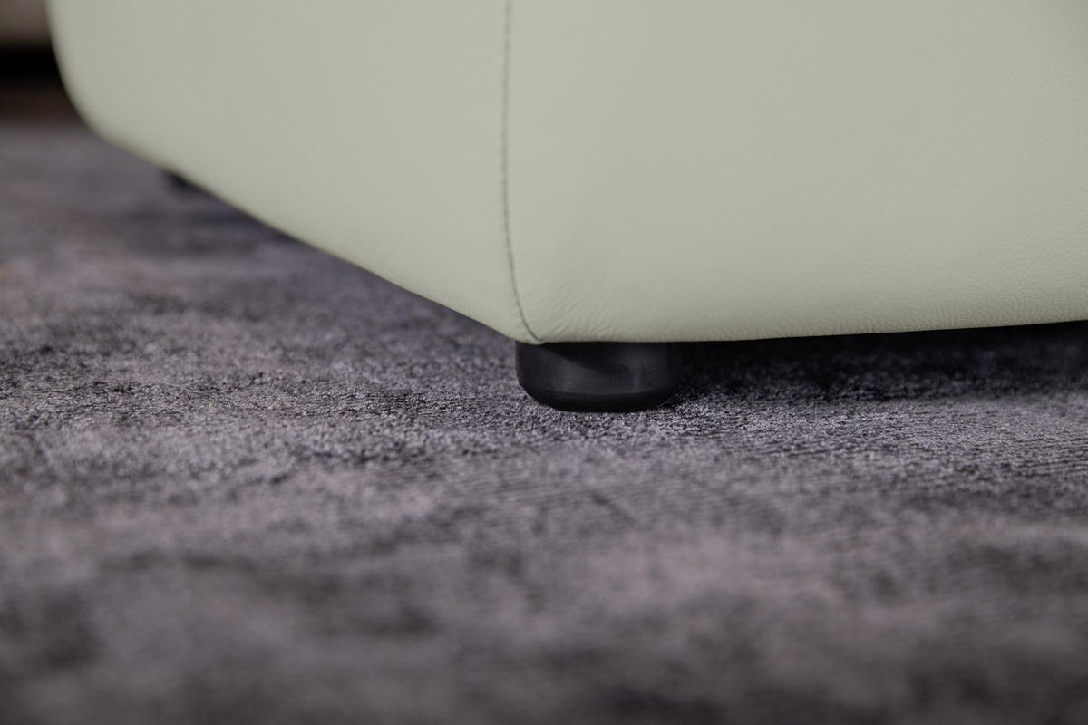 ECKSOFA around the block Weiß Echtleder  - Schwarz/Weiß, MODERN, Leder/Kunststoff (164/300cm) - Chilliano