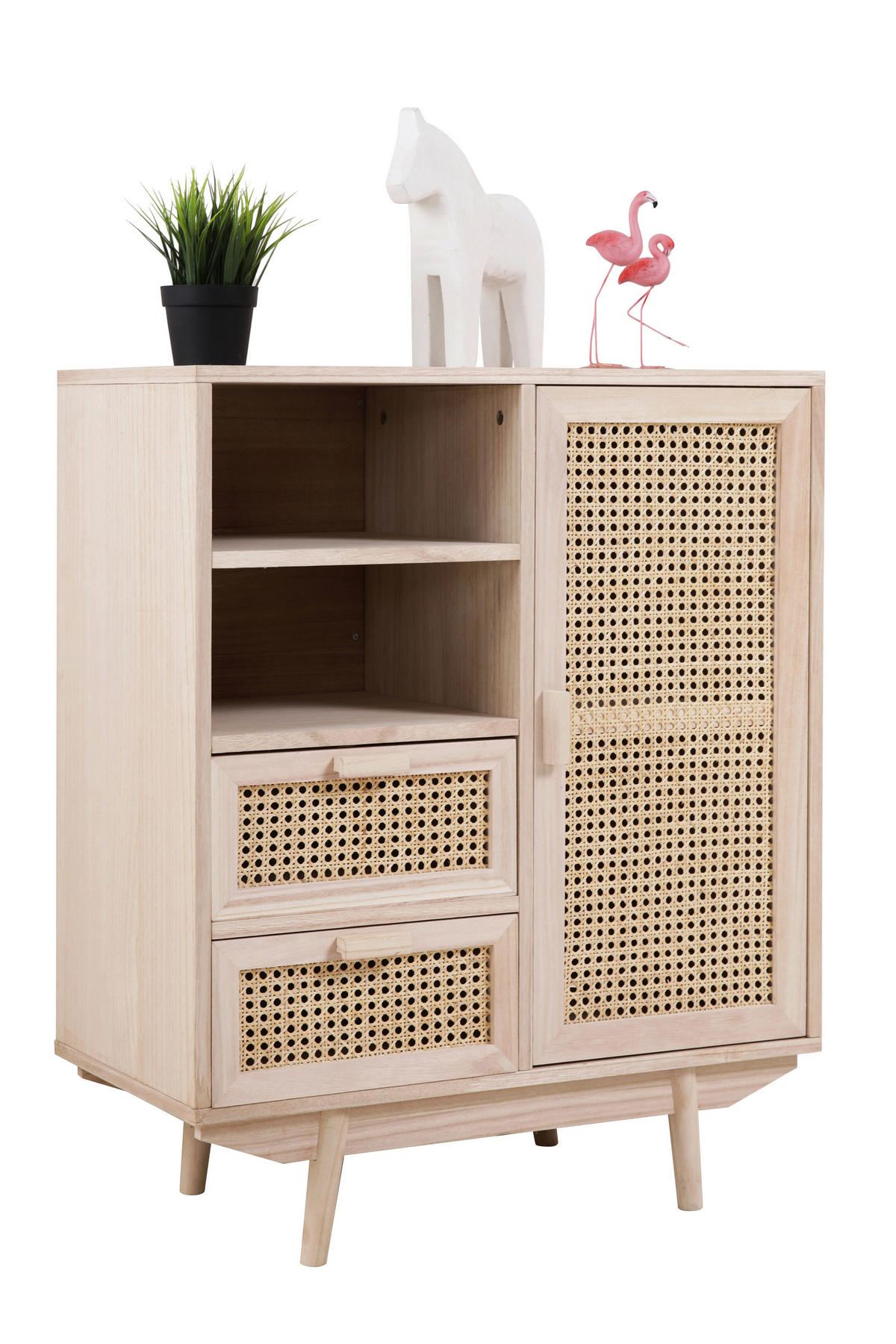 ŠIROKÁ KOMODA, paulovnie, ratan, přírodní barvy, 70/85/36 cm - přírodní barvy, Design, dřevo/kompozitní dřevo (70/85/36cm) - Livetastic