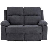 2-SITZER-SOFA in Chenille Dunkelgrau  - Dunkelgrau/Schwarz, Konventionell, Textil/Metall (143,5/98/95cm) - MID.YOU