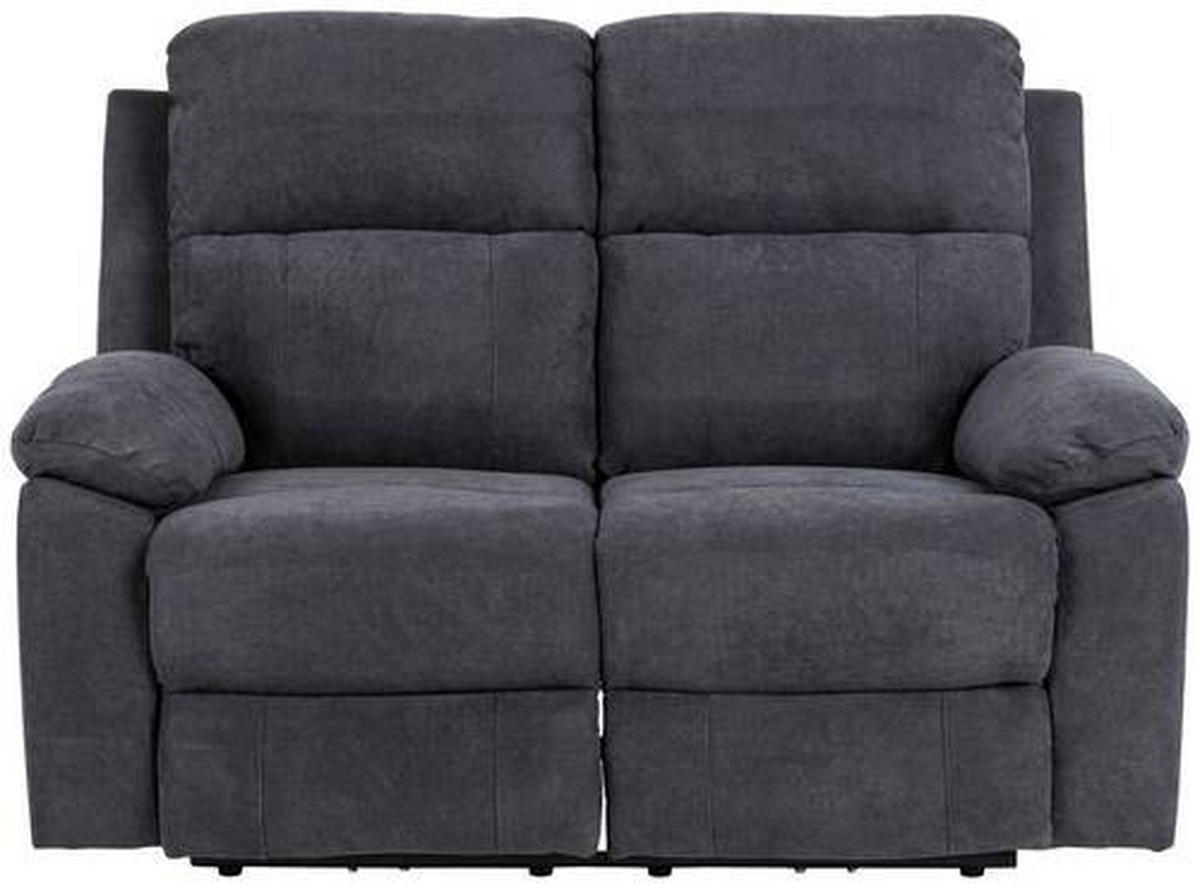 2-SITZER-SOFA in Chenille Dunkelgrau  - Dunkelgrau/Schwarz, Konventionell, Textil/Metall (143,5/98/95cm) - MID.YOU