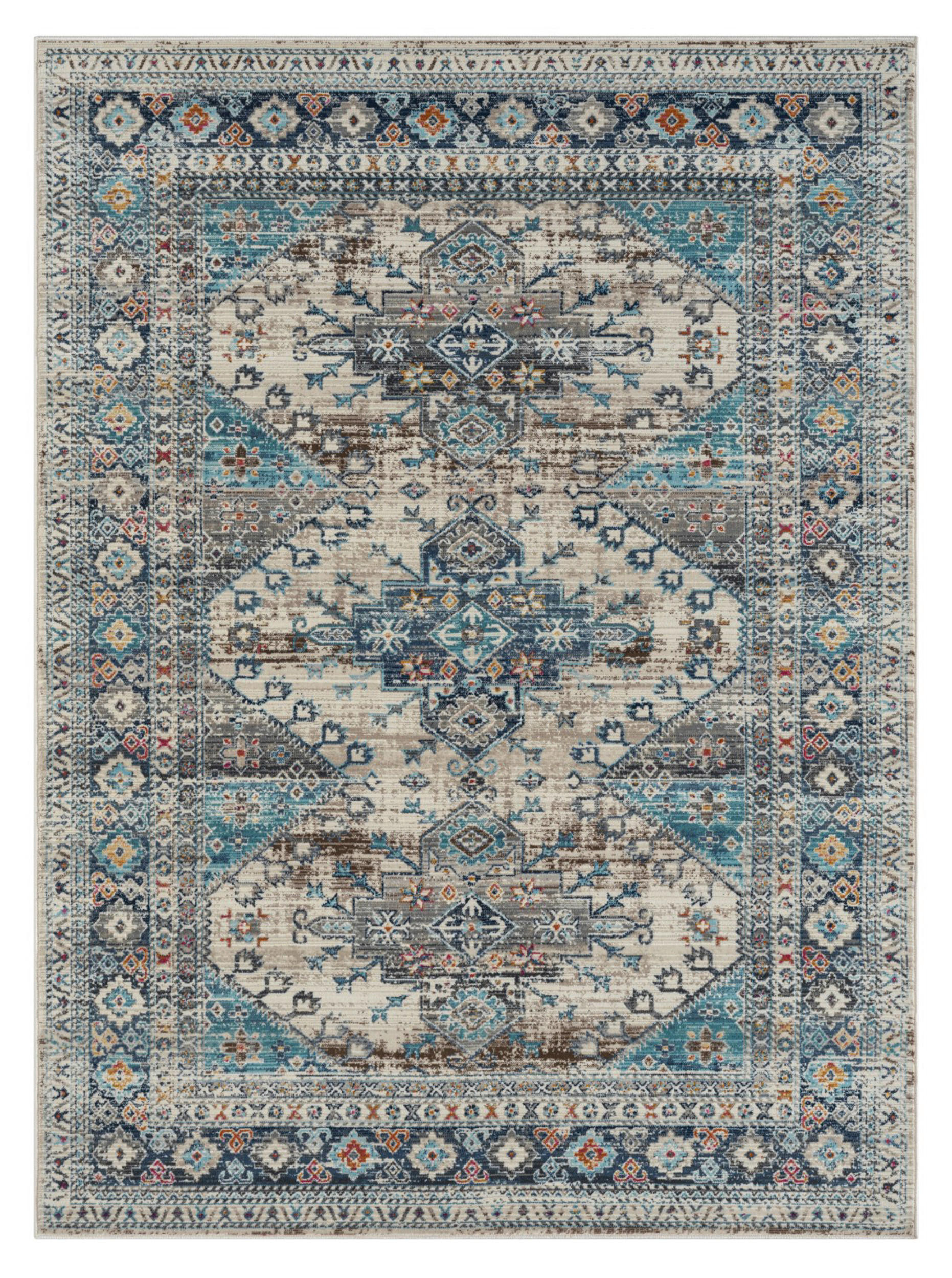 FLACHWEBETEPPICH 170/240 cm Elfi 2  - Blau/Anthrazit, Basics, Textil (170/240cm)
