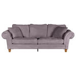 BIGSOFA in Plüsch Grau  - Kieferfarben/Grau, Trend, Holz/Textil (273/85/110cm) - Ambia Home