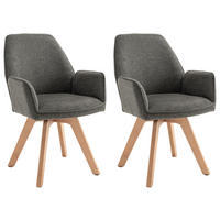 STUHL-SET Webstoff Anthrazit, Buchefarben Buche  - Anthrazit/Buchefarben, MODERN, Holz/Textil (57/89/61cm) - MID.YOU