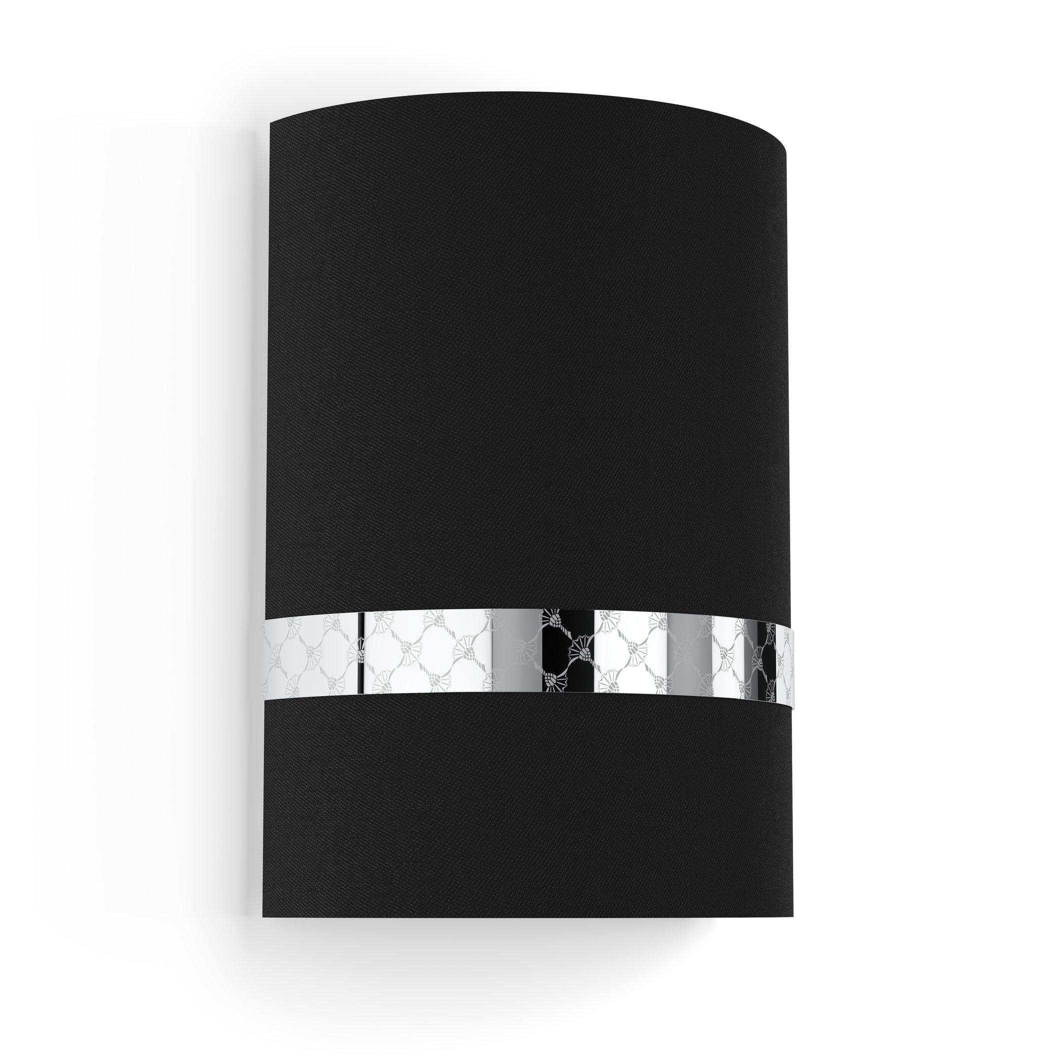WANDLEUCHTE Round Lights 22/24/30 cm   - Chromfarben/Schwarz, Design, Textil/Metall (22/24/30cm) - Joop!
