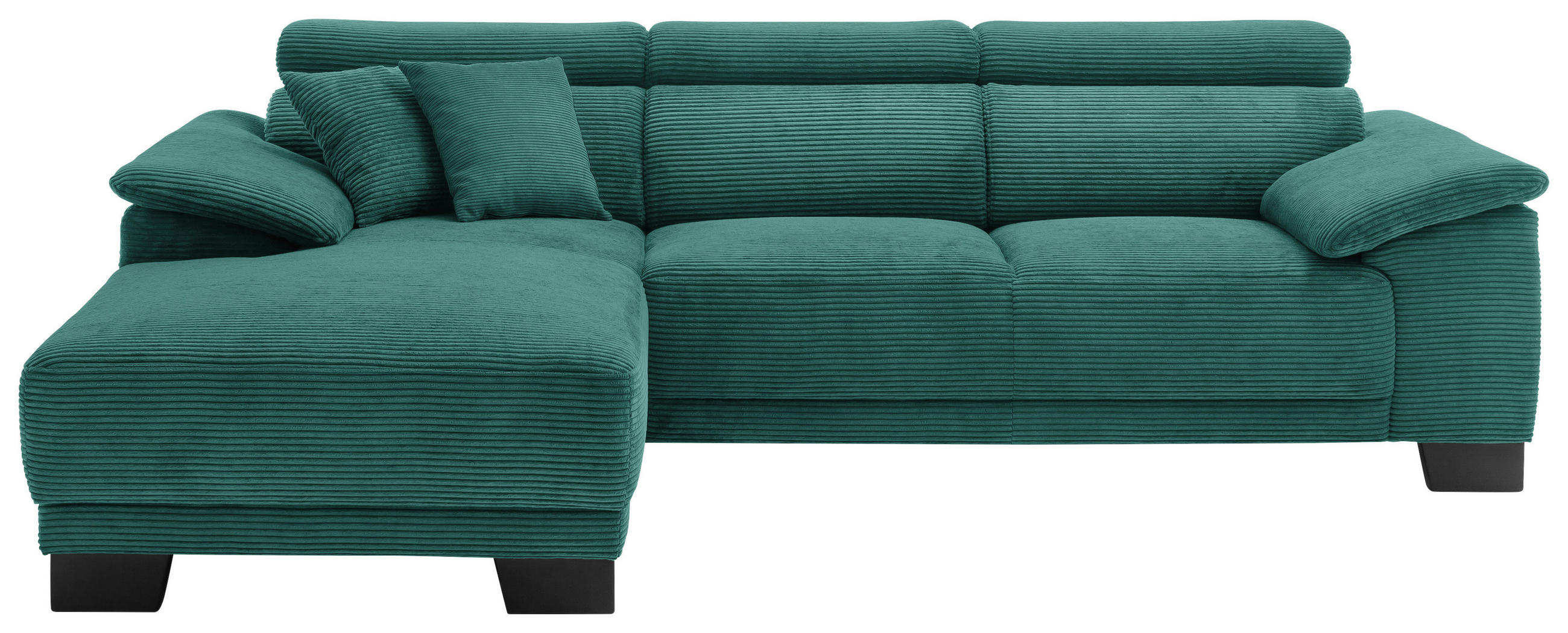 ECKSOFA in Cord Waldgrün  - Waldgrün/Schwarz, Design, Holz/Textil (174/270cm) - Pure Home Lifestyle