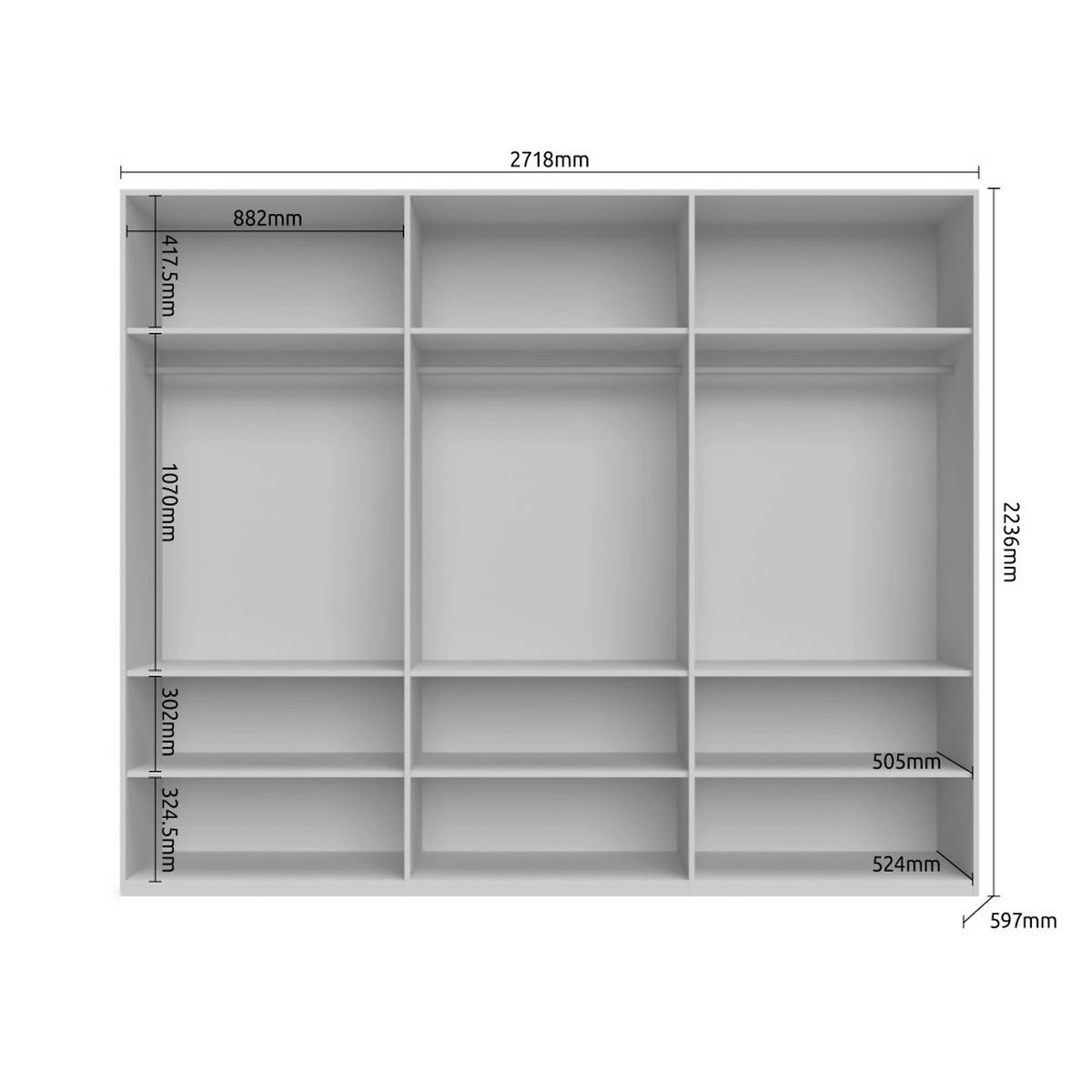 ORMAR SA KLASIČNIM VRATIMA bela, bela visoki sjaj  272/224/56 cm  - bela visoki sjaj/bela, Dizajnerski, pločasti materijal/plastika (272/224/56cm)