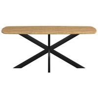 ESSTISCH Holz, Metall  - Beigebraun/Schwarz, Konventionell, Holz/Metall (180/77/90cm) - MID.YOU